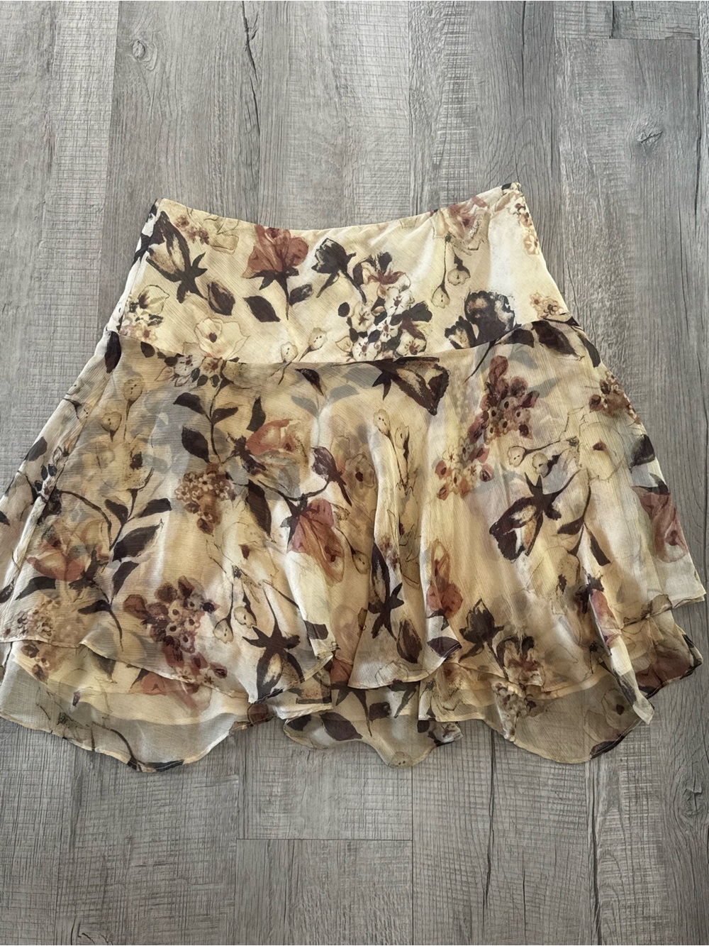 Lauren Ralph Lauren Floral Tiered Skirt - Cream, Brown